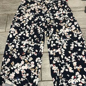 J.Jill Wherever Collection Full Leg Cropped Floral Pants Size L